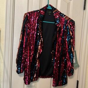 Fun, sequin topper!  Multicolored lightweight